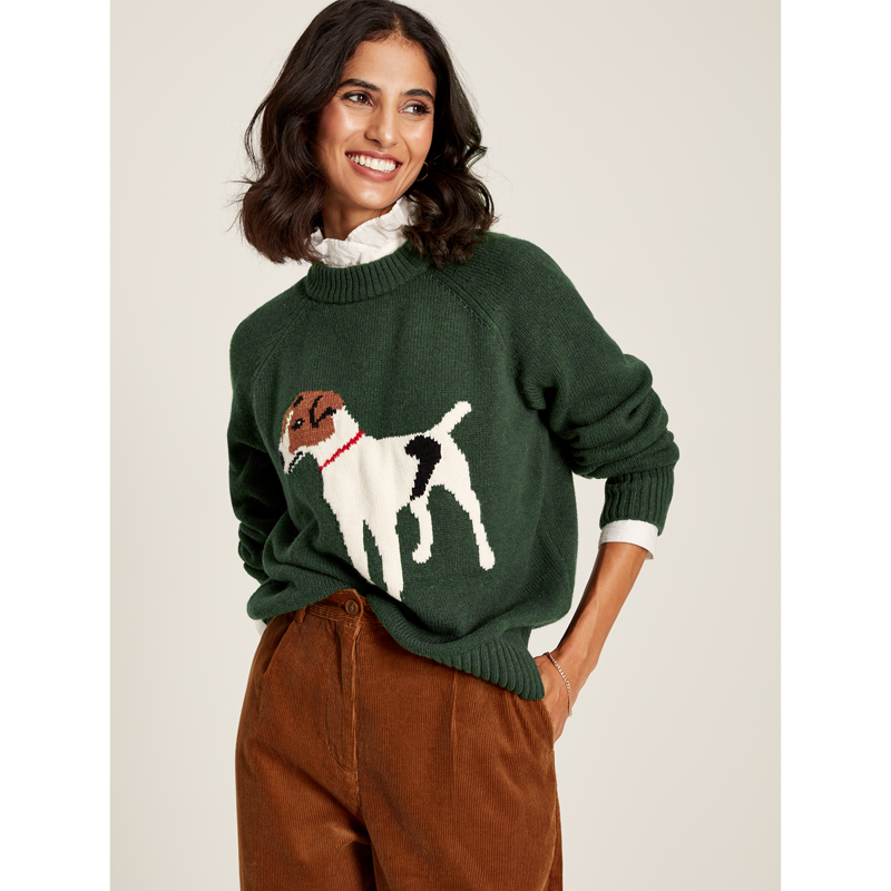Joules Women's Margot Intarsia Jumper - Heritage Green-1